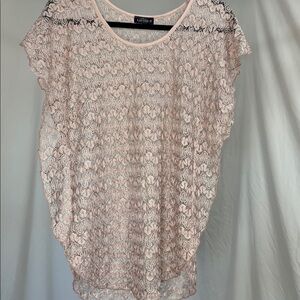 Lavish blush lace dress shirt